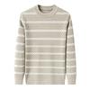 Men's Striped Knitwear: 2025 Autumn/Winter Collection - Stretchy, Thick, Versatile, Casual Round Neck Base Layer