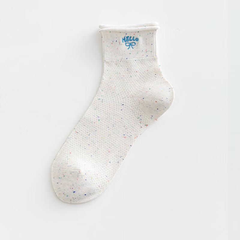 Yi Shan Yi Si Cute Cartoon Mesh Ankle Socks