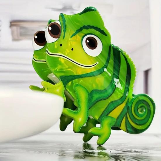 Yousheng Acryl-Haarkralle Eidechsenform Ausbleichbeständig Hinterkopf-Haarklammer Anti-Rutsch-Design Leicht Bequem Haarkralle