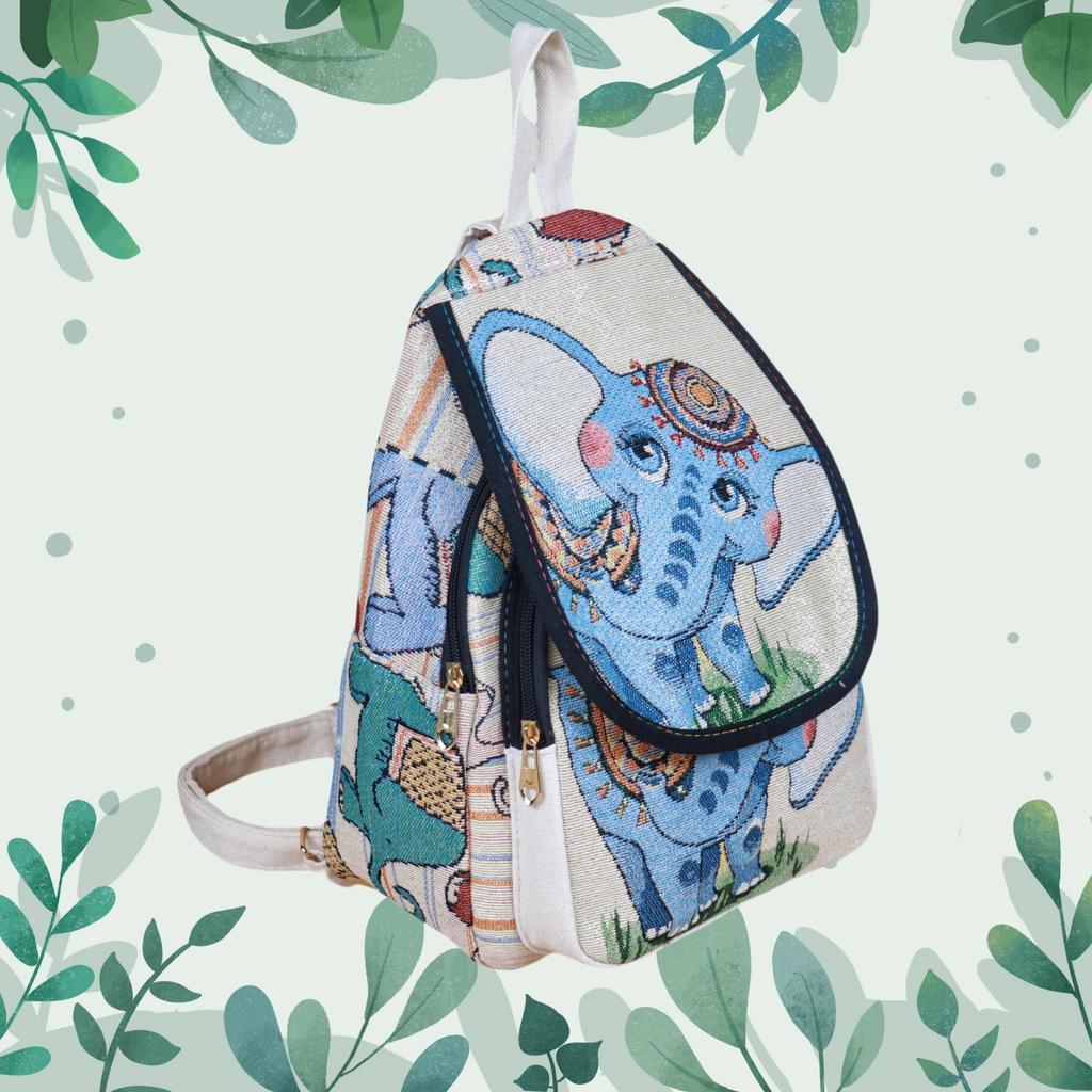 Backpack Embroidered Canvas Backpack for Women Cute Animal Floral Pattern Lightweight Travel Casual Backpack Small Daypack