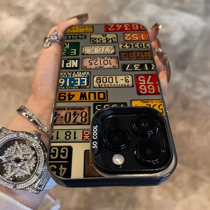 Vintage Car License Plate Pattern Phone Case For  Redmi Note 14 13 12 11 10 Pro Plus 5G 12S Redmi 14C 13 Hard Back Cover