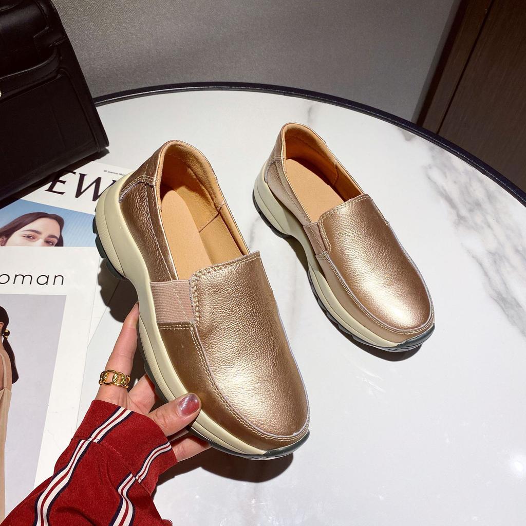 Luxury Women's Singles 2024 Spring and Autumn Thick Sole Shoes Versatile for Women's Shoes Plataforma Mujer Zapatillas De Mujer