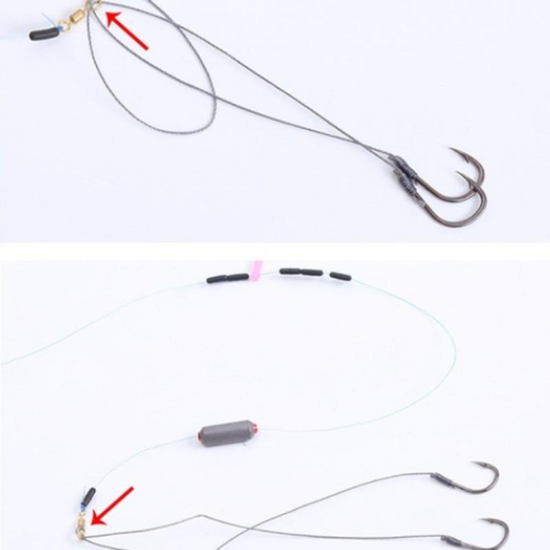 5 Packs/50 Hooks Fish Hook Tied Good Strong Horse Line Double Hook Pair Hook Fish Hook Fishing Gear Accessories Sub-line Hooks Sub-line Double Hooks