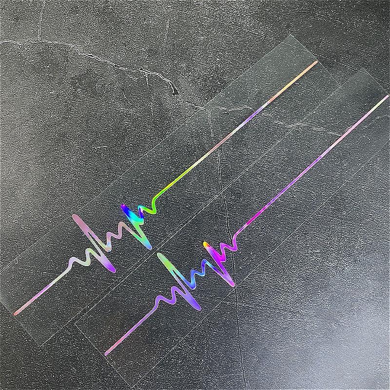 1pc Heartbeat Trackpad Laser Motorcycle Sticker Waterproof DIY Helmet Motorbike Fuel Tank Car Window Vinyl Decals Decoration