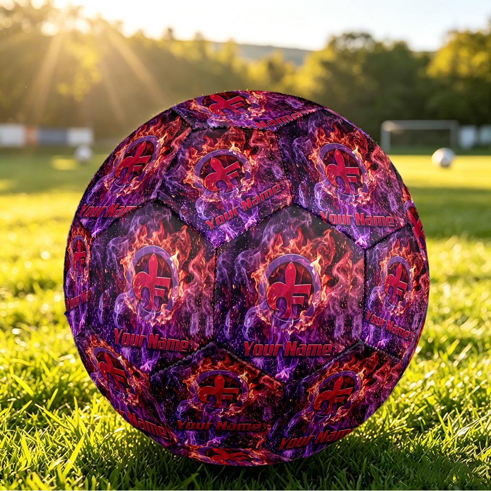 Personalized Size 5 Football Fiorentina FC Pattern Outdoor Game Sports Ball Gift
