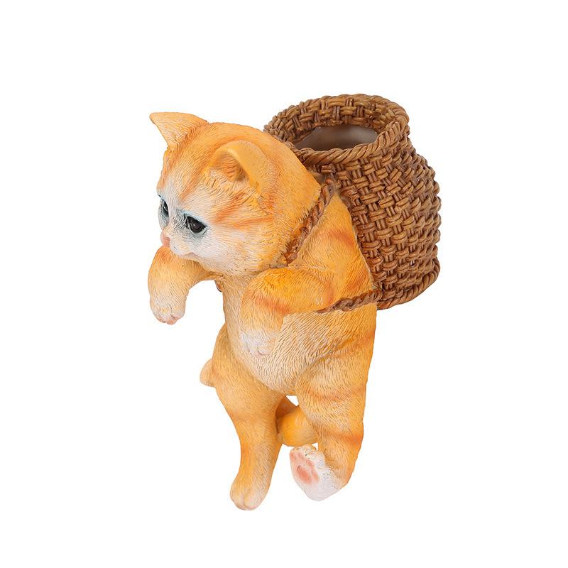 

Аквариум, ландшафтный дизайн, милая корзина, украшение для кошки, аквариум, креативная корзина, кошачьи украшения оранжевый