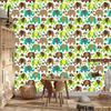 Wallpaper Elephants Animals Flowers Hearts for Living Room and Bedroom 50x1000