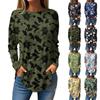 Women's  Loose Casual Flower Printed Round Neck Long Sleeved T Shirt Top Pullover Long Sleeved Sweatshirt