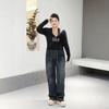 Plus Velvet High Waist Dad Jeans - 2025 Autumn/Winter, Slimming & Versatile, Plus Size