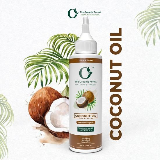 Organic Forest 100% Chemical Free Pure Cold Pressed Coconut Oil | Coconut Oil Cold Pressed,Cold Pressed Pure Coconut Hair Oil | 100 ML