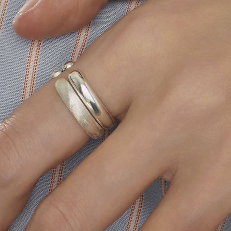 POSTLUDE [SILVER] ROUND OPEN RING (2 TYPE)