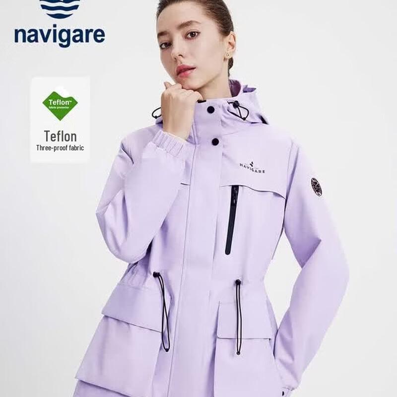 Navigare Women s Mid-Length Hooded Workwear Windbreaker L