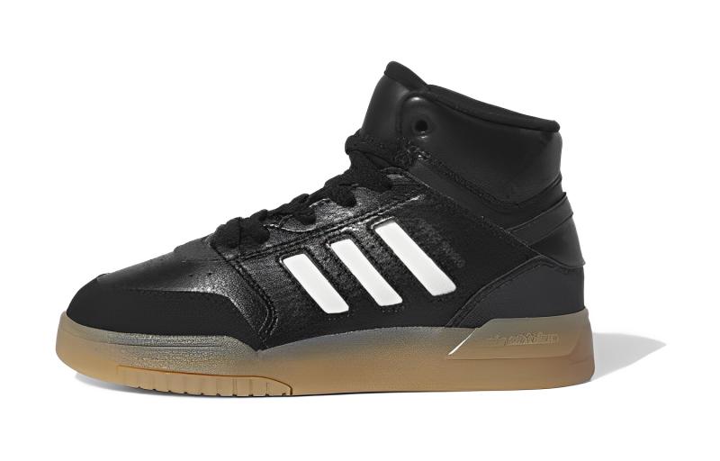 

Adidas Originals Drop Step Synthetic Leather Cushioning, Wear Resistant High top Kids Skateboarding Shoes Black Kids IG1479 28
