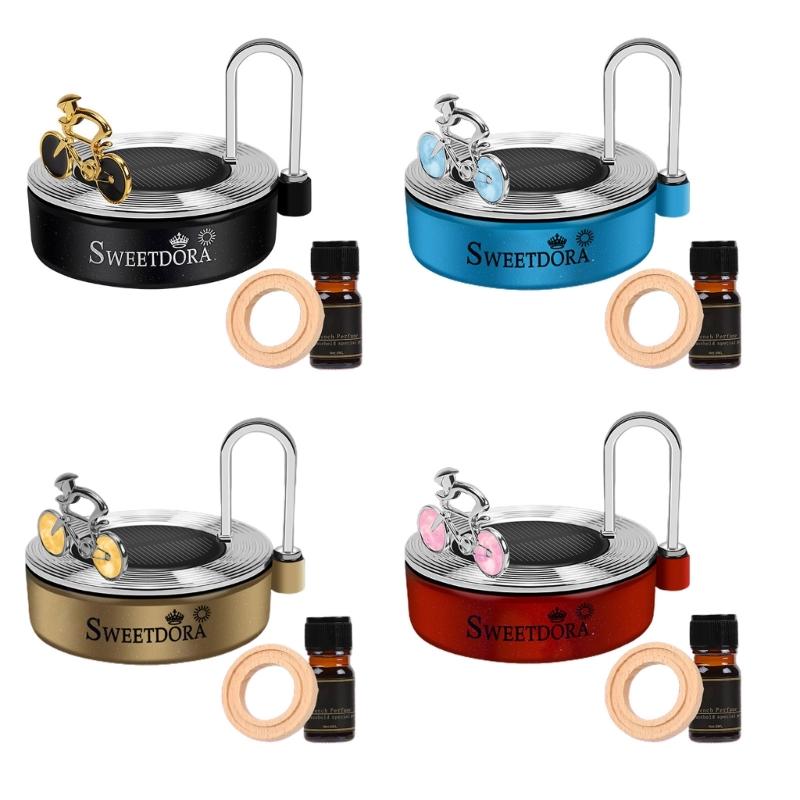 Solar Energy Rotate Figurines Essential Oil Diffuser Aromatherapy Mist Car Decor