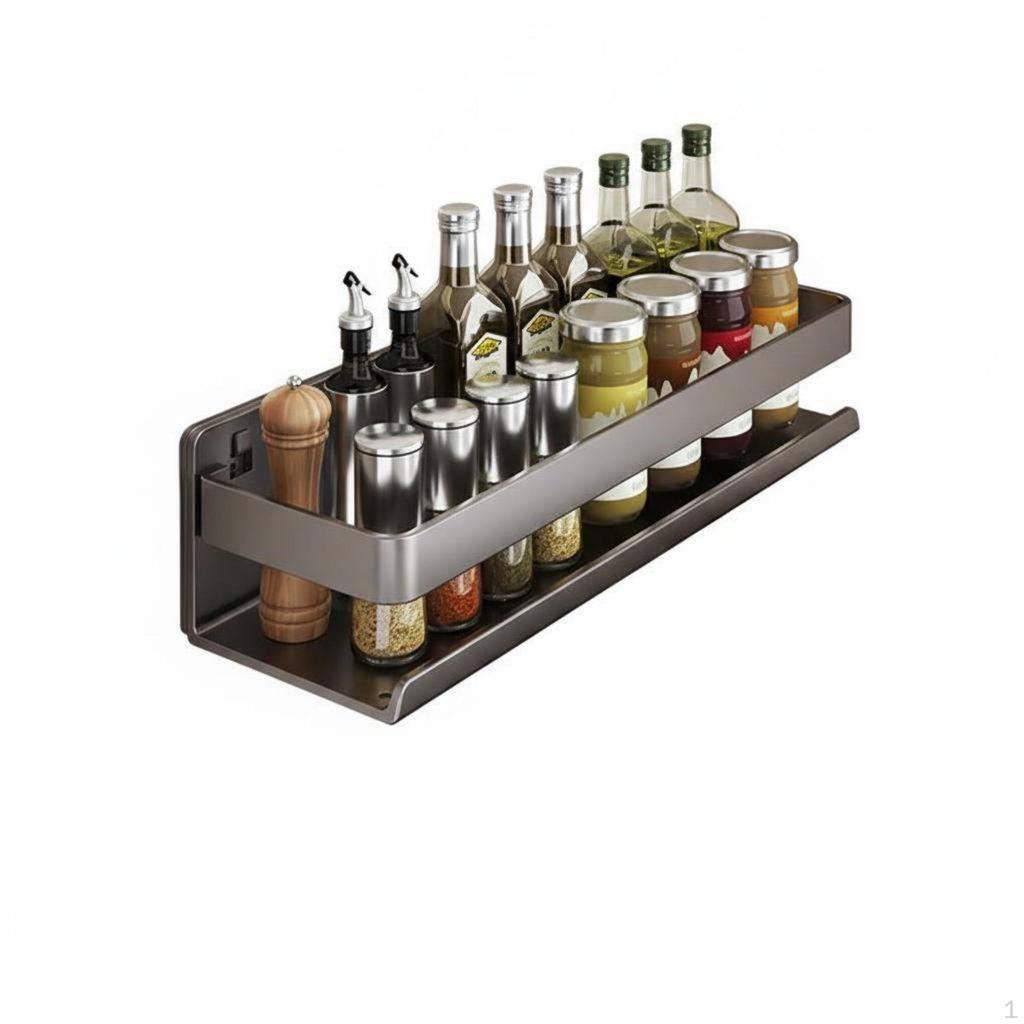 WallMounted Condiment Shelf Drill Installation Spice Rack HeavyDuty Kitchen Organizer for Renters,
