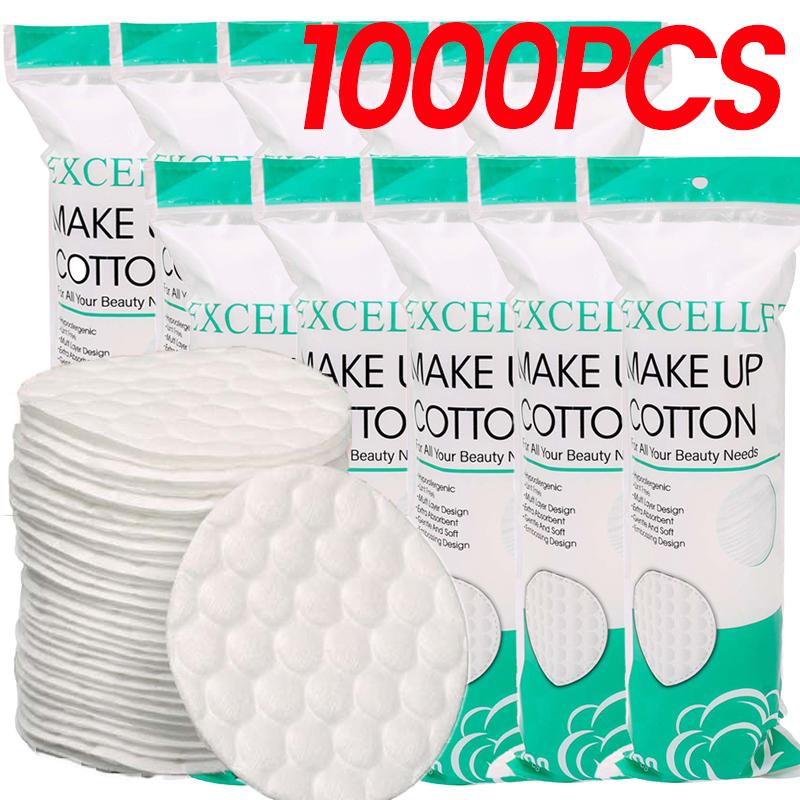 Disposable Soft Circular Makeup Remover Pads Doubles Sided Breathable Cotton Pads for Daily Facial Cleaning Nail Polish Remover