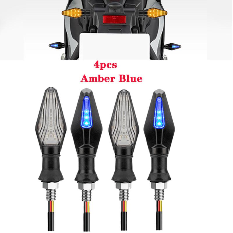 Motorcycle 12LED Turn Signal Light Double Color 12V 10mm LED Moto Indicator Light Blinker For Honda Motorcycle Turn Signal Lamp