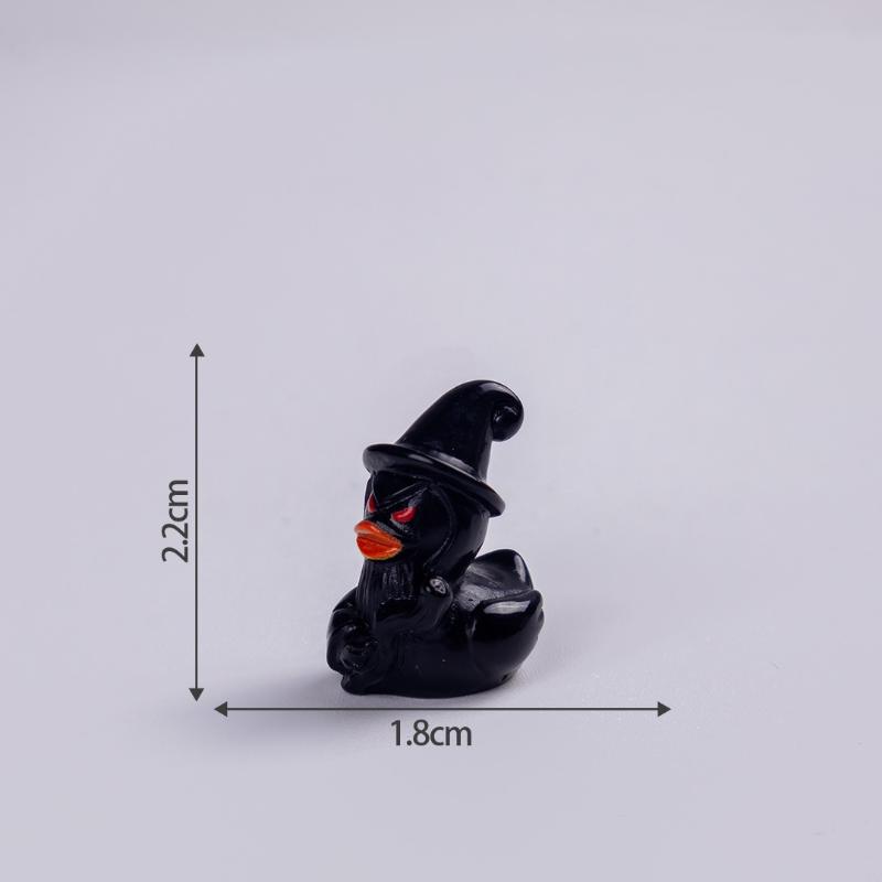10Pcs Mini Halloween Pumpkin Duck Micro Landscape Resin Ornament Devil Duck Halloween Carnival Party Gift Home Desktop Decoratio