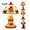 Living Room Ornaments Christmas Lighted Table Lamp, Santa Claus Reindeer Small Holiday Keepsakes Desktop Ornament for Bedroom Indoor Home Decor