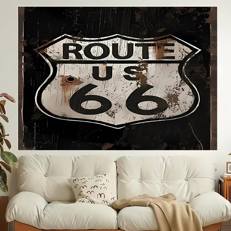 1pc U.S. Route 66 Tapestry, Living Room, Bedroom, Office, Party Decor, Ideal Festive Gift