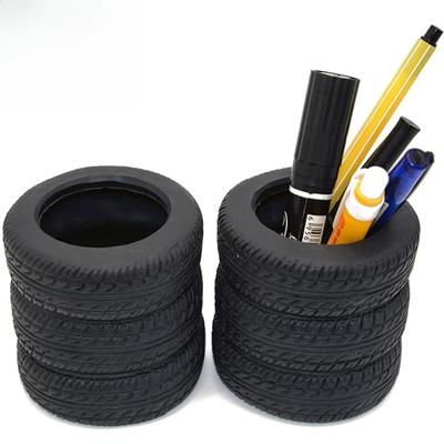 Pencil Holder Tire Shaped Planter Pen Holder for Desk Home Office Accessories Organizer Tire Succulent Cactus Planter Pot (Pack of 2)