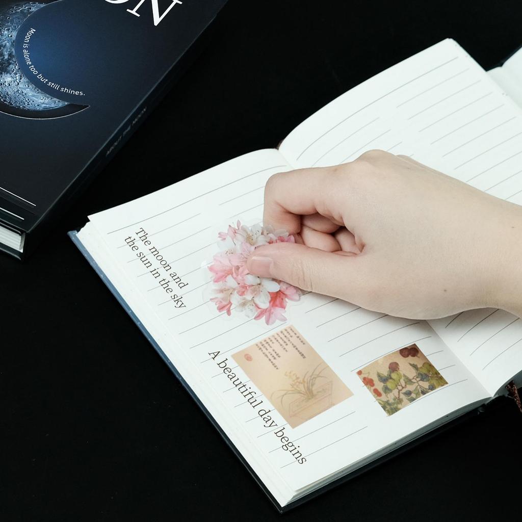 Creative Dark Night Planet Series Moon-Shaped Hollow Notebook – Three-Fold Business Record Book