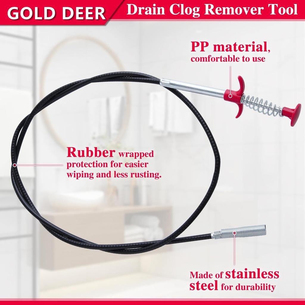 GOLD DEER Flexible Grabber Claw Pickup Reacher Tool Flexible Grabber Claw Pickup Reacher Tool Drain Clog Removal Tool Pickup Tool Pipe Cleaner Toilet