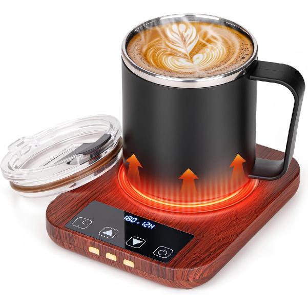 Mug Warmer, Cup Warmer for Desk with 15oz Coffee Mug, 36W Electric Coffee Cup Warmer with Auto Shut Off, 9 Temperature Setting Smart Cup Warmer for