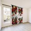 Set Of 2 Christmas Deer Bell Pine Branch Patterns Curtains Mount Digital Printed Polyester Living Room Kitchen Made Area Window Treatment