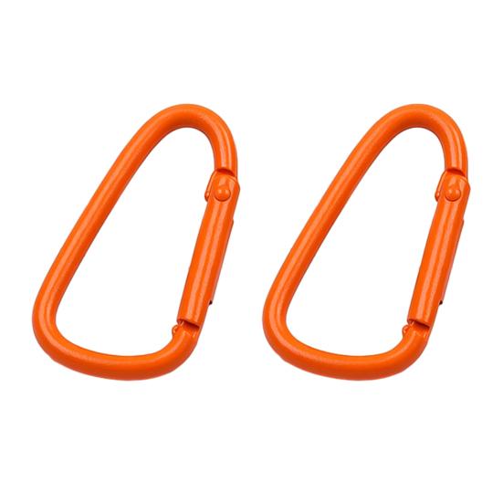 2 Stück Karabinerfederverschluss Leichter Legierungs-Schlüsselanhängerclip Einfacher Einhand-D-förmiger Haken Outdoor-Reisebeutel-Anhänger DIY-Schmuckzubehör
