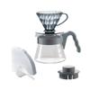 V60 Color Brew Hand Drip Set for Includes Glass Measuring 40 Paper and Recipe Urban Gray 1-2 Cups, Heat-Resistant Server, Spoon, Sheets, Book,