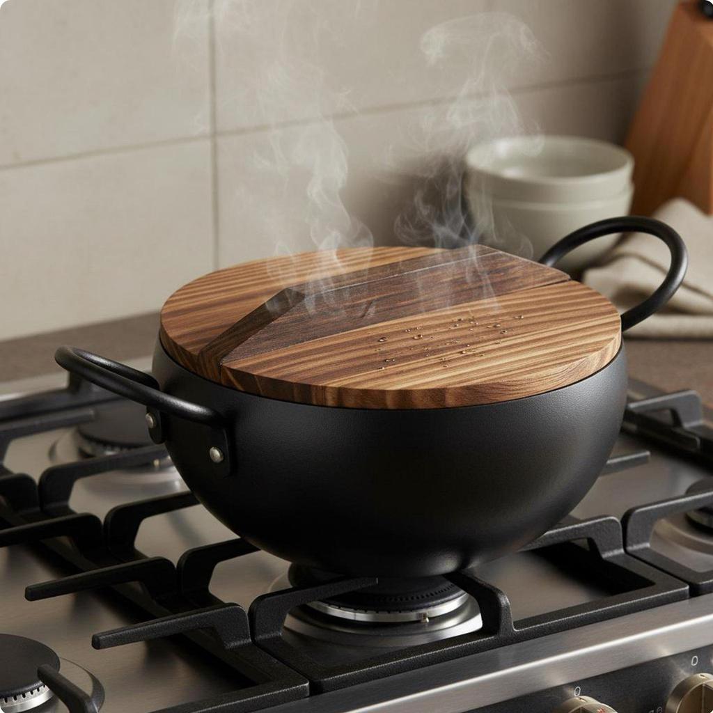 Hand Hammered Iron Pot Gas and Induction Compatible Uncoated Double Handle Stewpot Physical Non