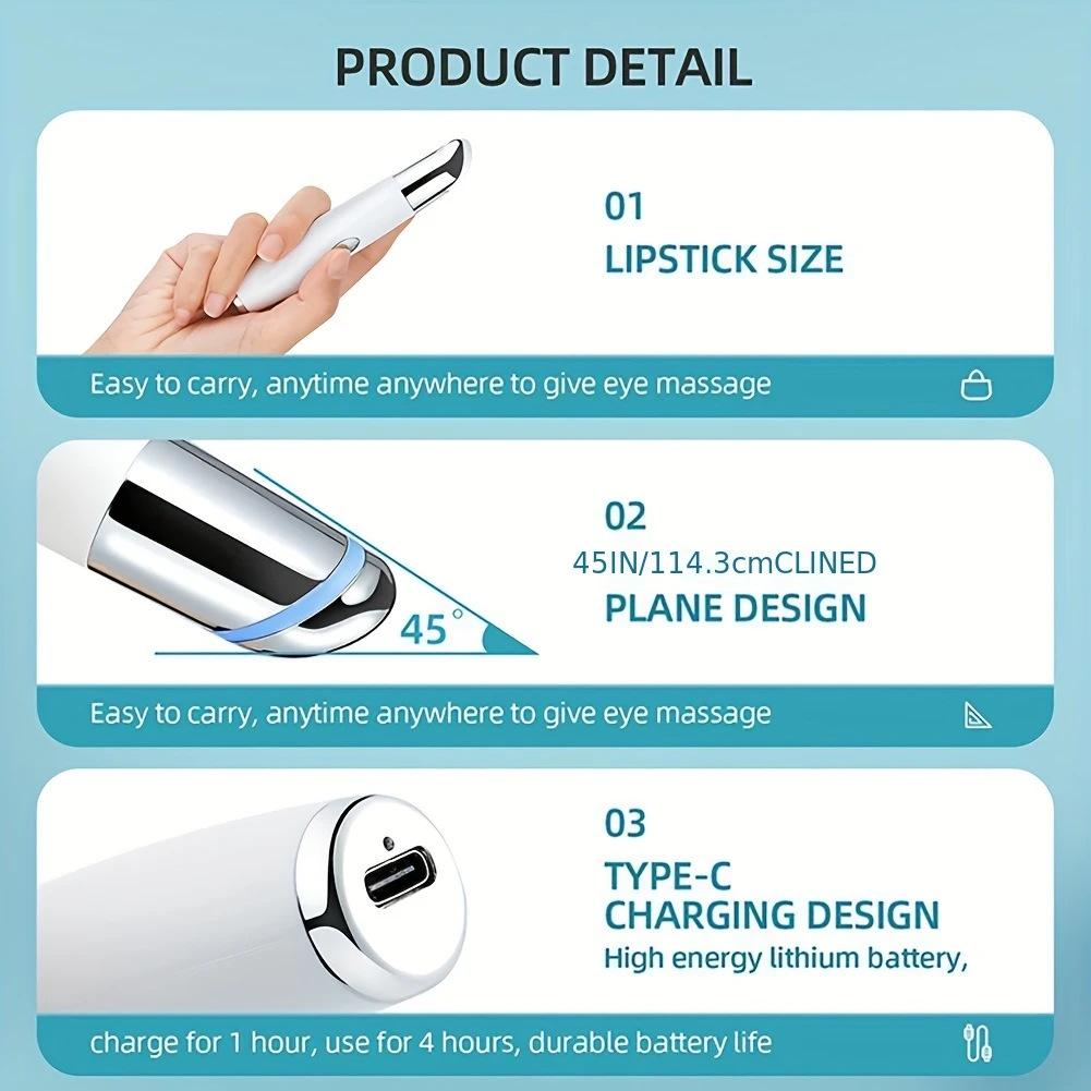 Portable Rechargeable Eye Therapy Device with Constant Temperature & Vibrating Color Light