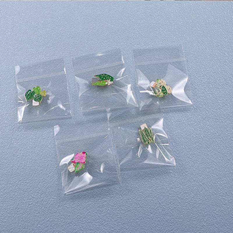 Funny Large Leaf potted Plant Enamel Brooches Cute Green Plant Golden Lapel Pins Gift For Garden Women Girls Badge