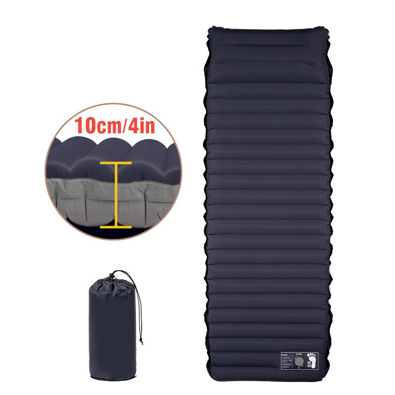 Outdoor Inflatable Air Matt With Pillow Built-In Pump 10Cm Thickness Ultralight Sleeping Pad Splicing Mattress For Camping