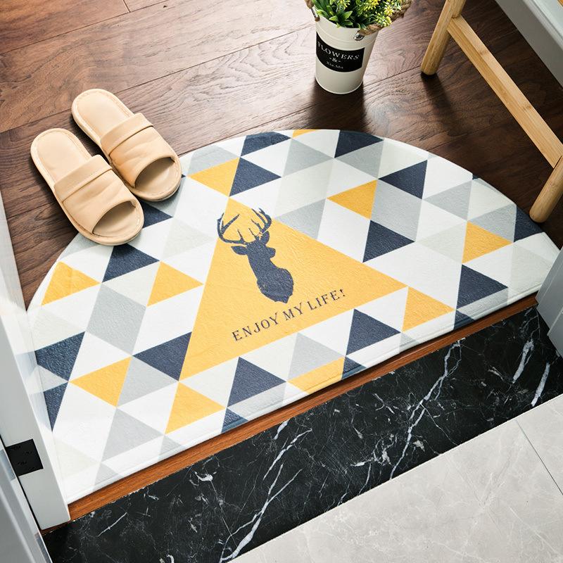 Cute Cartoon Floor Mats Home Door Non-slip Floor Mats Bedroom Kitchen Bathroom Semicircular Door Mats Floor Mat In The Room