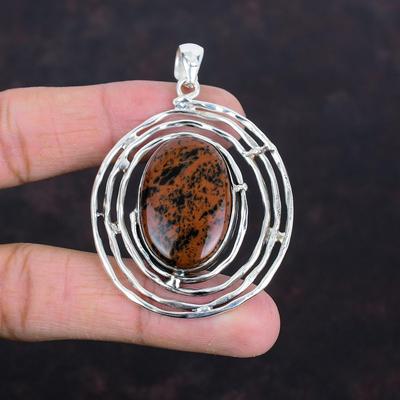 Sarkankoka obsidiāna kulons 925 sudraba kulons oriģināls dārgakmeņu kulons dizaineru rotaslietas jubilejas dāvanas ar rokām gatavots stilīgs kulons