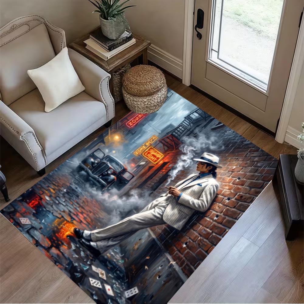 Michael Jackson Iconic Pose Floor Rug Office Rug Perfect For Kitchen Balcony Dining Room Playrooms Antislip Carpet Anime Office Decor