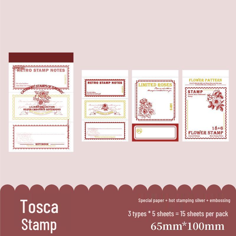 Paper Trace Liliana Collection: Hot Stamped Embossed Sticky Notes - 6 Styles for Journaling & Collage