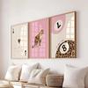 3 buc Pânză Animale Leopard Ghepard Roz Cât de Norocoși Suntem Norocos 8 Bile Postere Ghepard pentru Living Modern Dormitor Decor Acasă