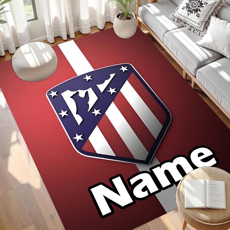 Custom Name Personalized Football Team Print Carpet, Versatile Home Decor Rug, for Playroom, Apartment, Balcony, Entryway, Hallway Gift