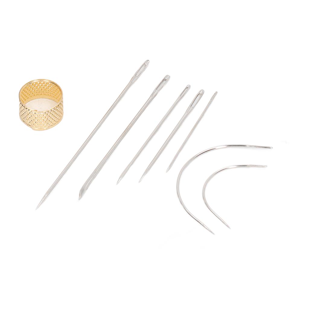 Leather Sewing Tools Kits DIY Stainless Steel Portable Leather Stitching Kit with Waxed Thread for Fabric Tarpaulin