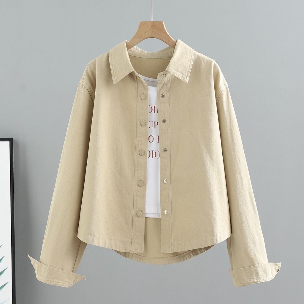 New Fashion Denim Jacket For Women, Spring And Autumn Short Korean Style Loose Fit Versatile Long Sleeve Shirt Workwear Jacket Top