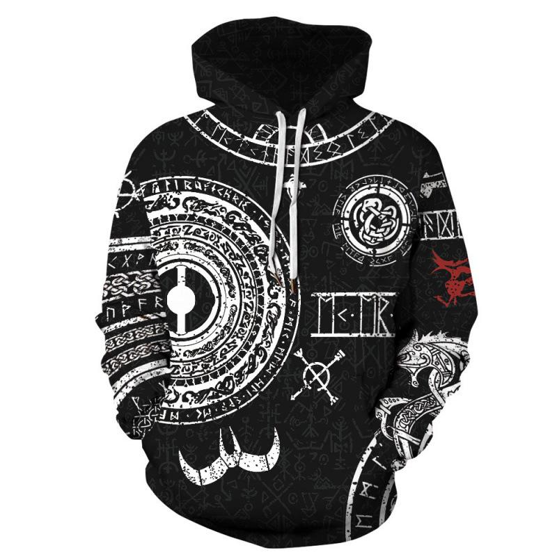 Wikinger-Krieger 3D-Druck Hoodie: Herren Trendiger Pullover Sweatshirt 2025 Edition