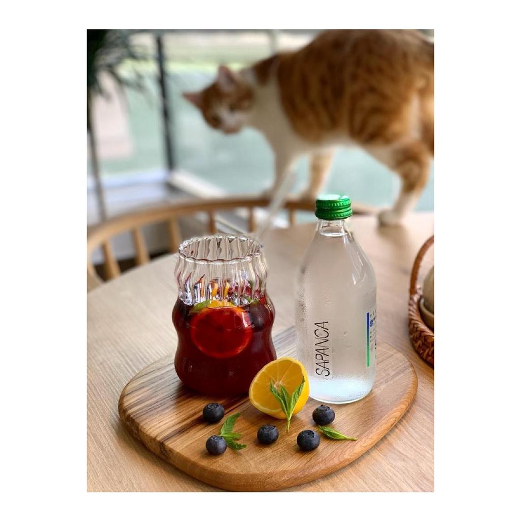 Heat Resistant Borosilicate Layered Long Twist Shaped Glass | Coffee And Presentation Cup - 1 Piece