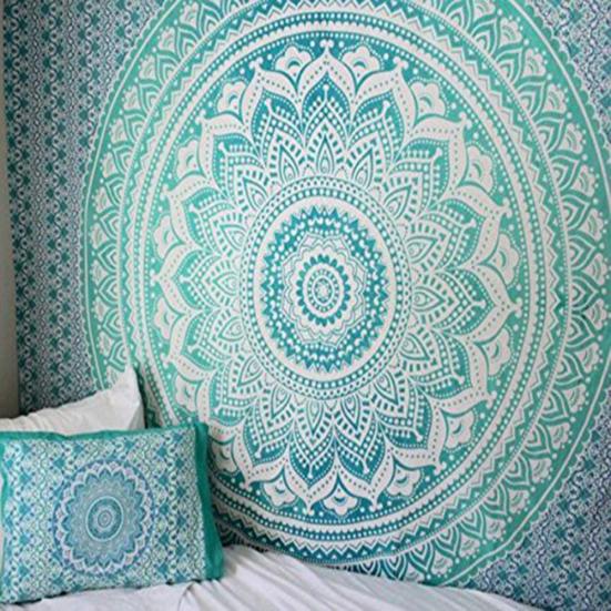 Mandala Flower Print Wall Hanging Tapestry Carpet Mat Home Living Room Decor