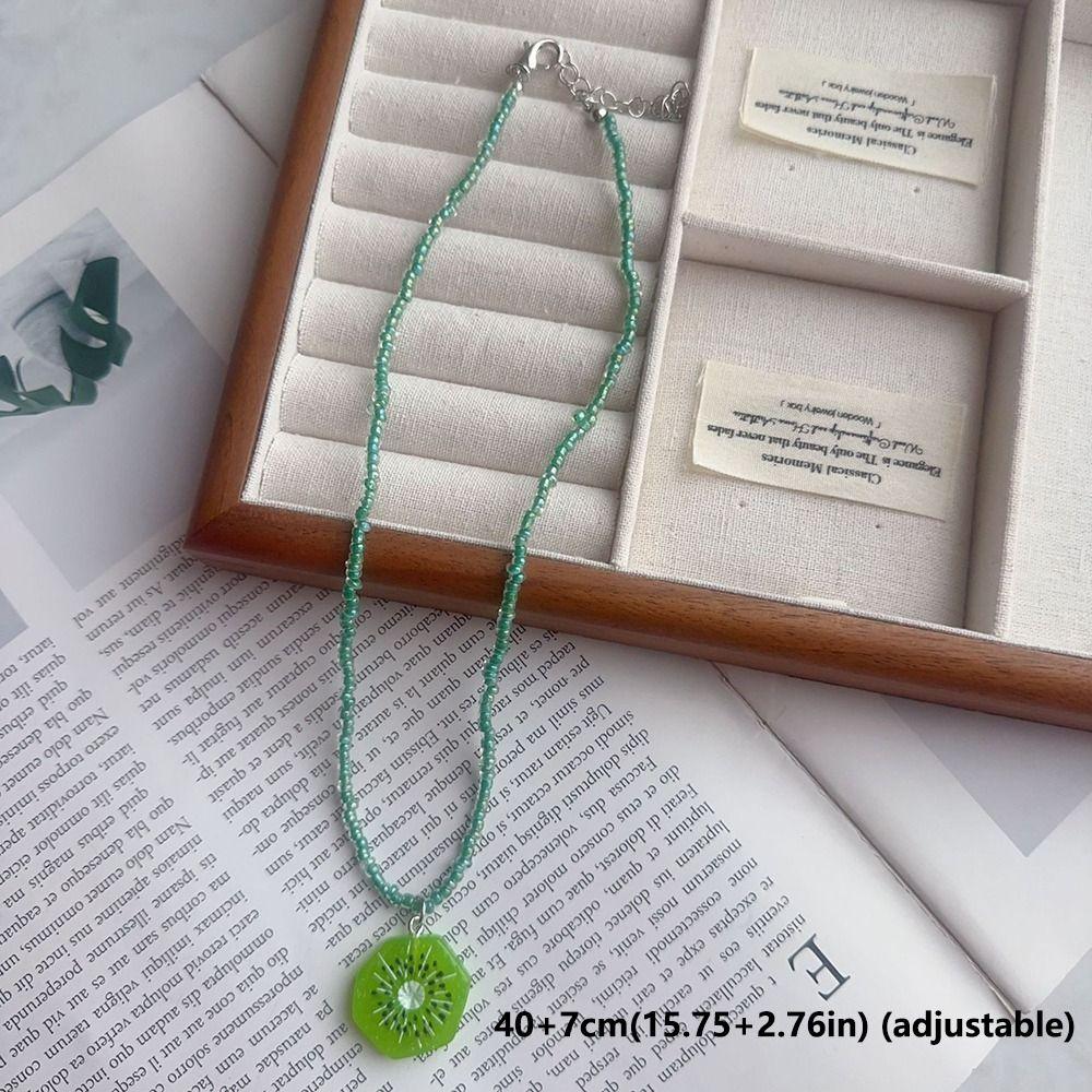 Handmade Fruit Pendant Necklace Bohemian Summer Necklace Cute Handmade Fruit Jewelry  Summer Wear