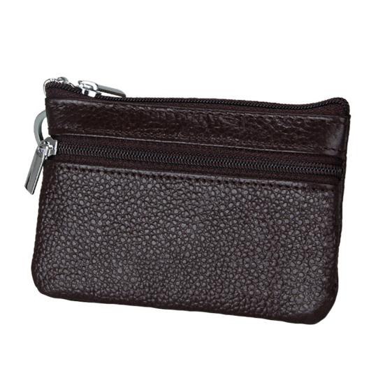 Lady Solid Color Stöldskydd RFID Blockerande Mini plånbok Nyckelring Zip myntväska