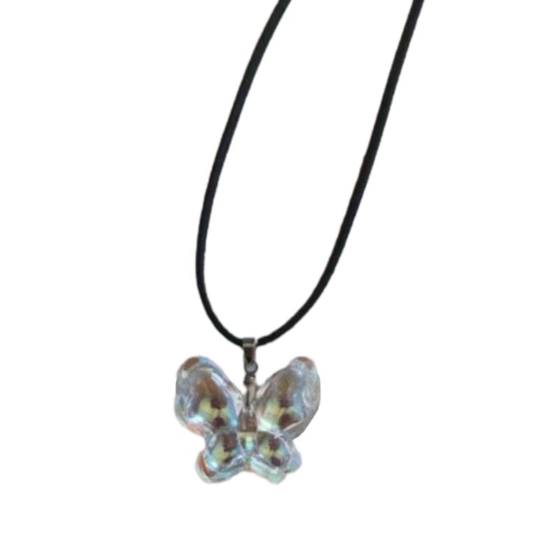 Resin Butterfly Choker Necklace Simple Pendant Clavicle Chain Party Jewelry for Girls Women Temperament Collarbone Chain