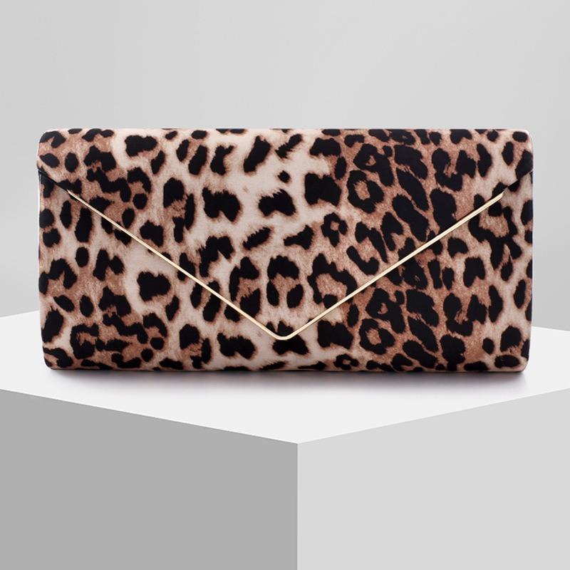 

Leopard print dinner bag, women s clutch bag, bride bag, cocktail party bag, shoulder bag, chain bag, messenger small square bag. цветной печати леопарда